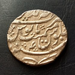INDIA🇮🇳PRESIDENCY. ........ BHARATPUR STATE RARE Bharatpur, Mahe Indrapur Mint, Silver Rupee, , In the name of Shah Alam II, Obv: "saya-e-fazle-elah" couplet, Rev: sana julus zarb, 11.00g, 22.30mm, And. Gwalior. State Fort mint CONDITION. Excellent Same and similar piece available