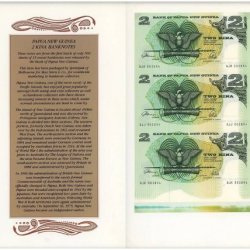 Alternative view of BANK OF PAPUA NEW GUINEA 2 KINA BANK NOTE BLOCK OF 3 UNCUT NOTES RARE BEAUTIFUL