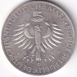 Alternative view of 5 Mark 1968 Max Pettenkofer Germany Silver Unc Coin