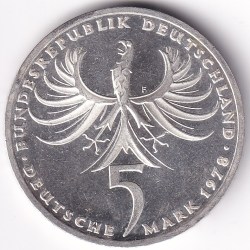 Alternative view of 5 Mark 1978 Balthasar Neumann Germany Silver Unc Coin
