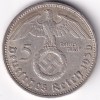 5 Mark Germany 1936 卐 Munich Mint D Silver Coin Rare