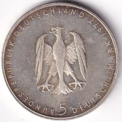 Alternative view of 5 Mark 1977 Heinrich von Kleist Germany Silver Unc Coin
