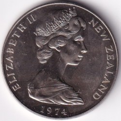 Alternative view of New Zealand One Dollar 1974 Elizabeth II 38.61 mm Copper Nickel Unc Coin Rare