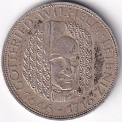 5 Mark 1966 Wilhelm Leibniz Germany Silver Coin