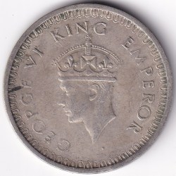 Alternative view of 1942 British India One Rupee George VI Silver Coin #1