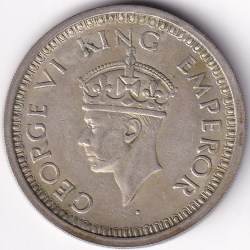 Alternative view of Bombay Mint 1944 British India One Rupee George VI Silver Coin #1