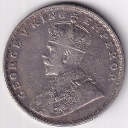 Alternative view of British India One Rupee 1921 Bombay Mint Silver Rare George V King Coin #2
