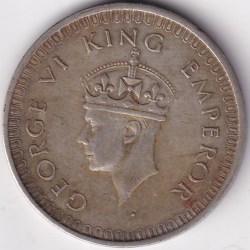 Alternative view of Bombay Mint One Rupee 1943 King George VI Silver Coin British India Rare #2