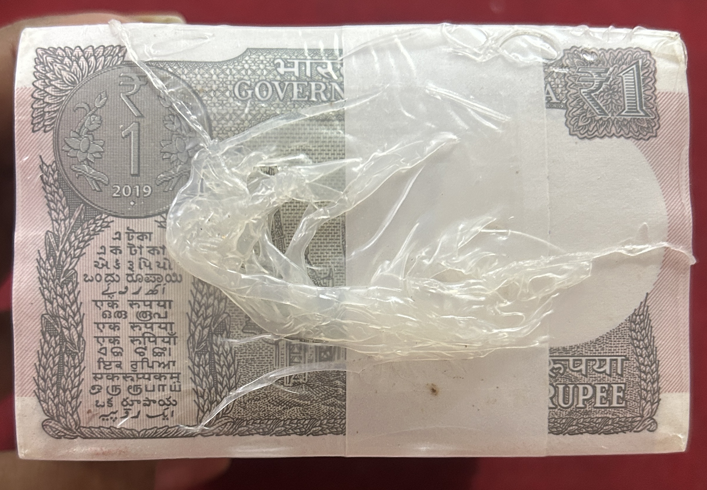 Rare 1 Rupee 2019 Rare Date gov…Subhash garg Complete RIM Sealed Mint Packed 1000 Notes GEM UNC - Image 4