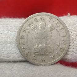 Alternative view of 1/2 Ruppe Copper Nickel Rare Coin 1955 Bombay Mint Extra fine Condition