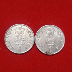 Alternative view of One Rs FSS Veer Durga Das Ji 2003 Year Hyderabad Mint 2 Pcs Given
