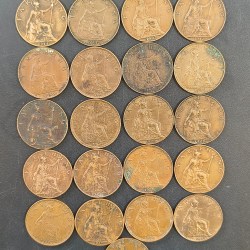 ENGLAND GEORGE FIFTH ONE FARTHING ALL DIFFERENT DATES SET #A-428