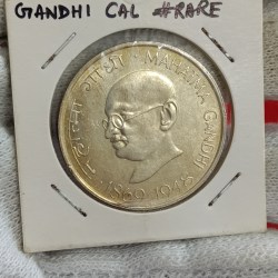 Ten Rs Rare Silver Big Coin Mahatma Gandhi 1869-1948 Calcutta Mint 1969 Year Republic of India
