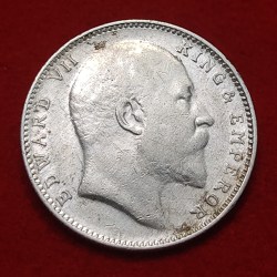Alternative view of RARE ONE RUPEE SILVER COIN EDWARD VII 1909 BOMBAY MINT