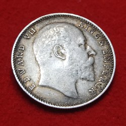 Alternative view of RARE ONE RUPEE SILVER COIN EDWARD VII BOMBAY MINT