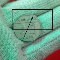 One Rs Croos 2005 Year Error Coin 2 Pcs Given Hyderabad Mint RBI Mistake Coin