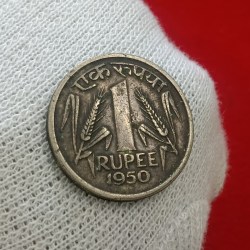 One Rs Scare Coin Copper Nickel 1950 Year Bombay Mint Black Beauty Coin