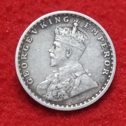 Alternative view of TWO ANNA SILVER GEORGE V 1916 CALCUTTA MINT