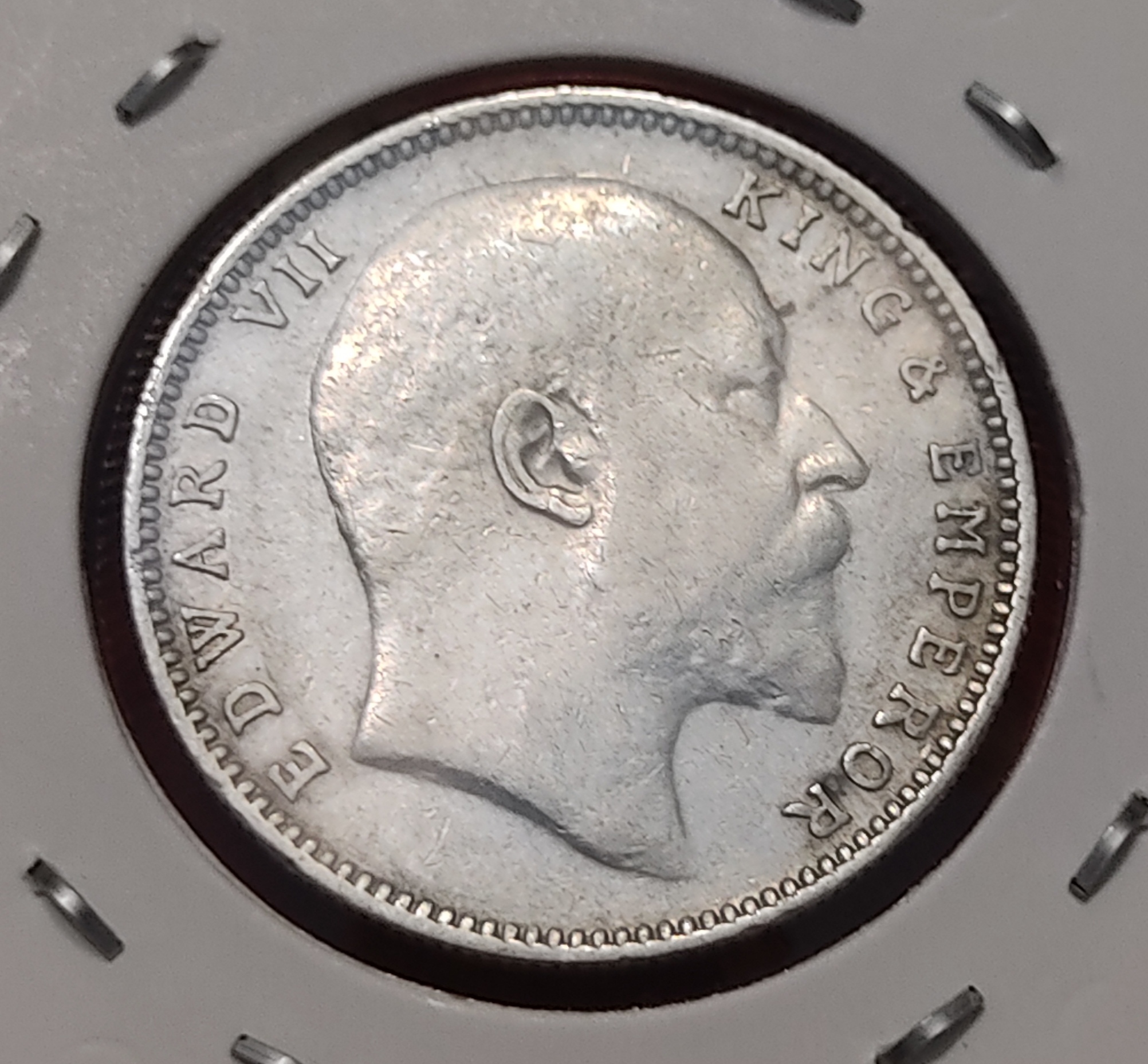 RARE ONE RUPEE SILVER COIN EDWARD VII 1909 BOMBAY MINT - Image 2