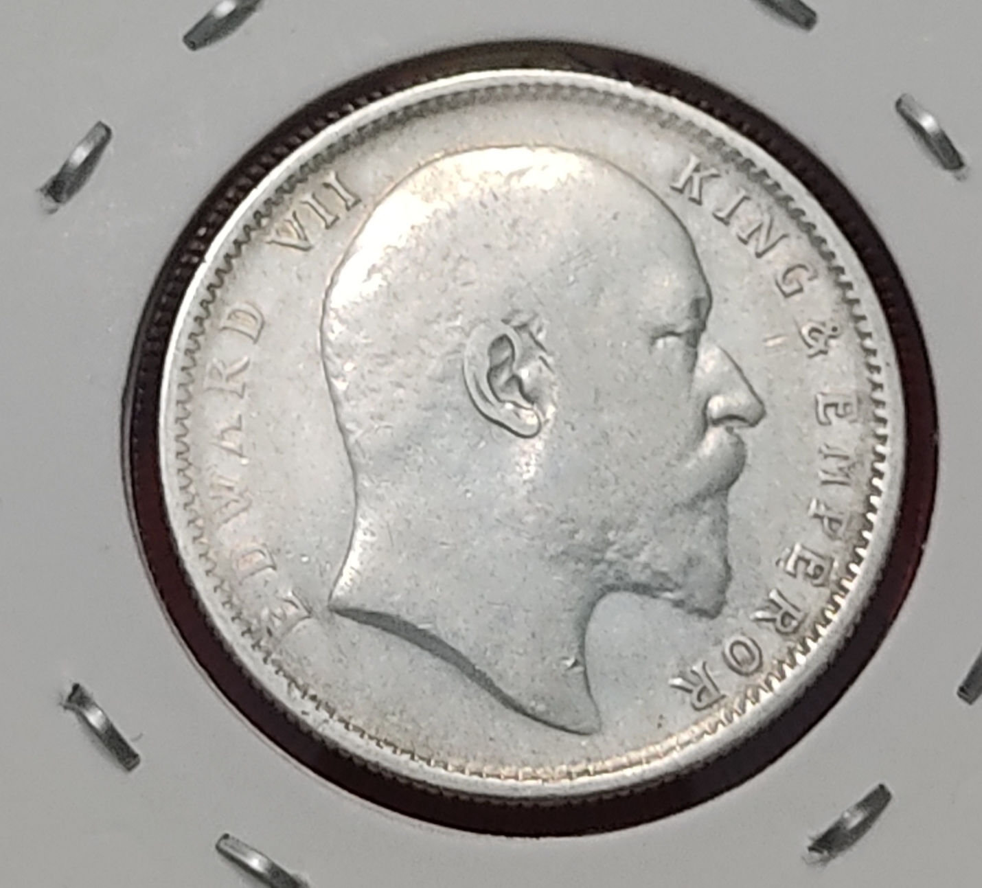 One Rupee Silver Coin Edward VII 1909 Calcutta Mint