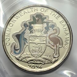 Alternative view of Central BANK Of Bahamas 25 Cents Royal Canadian Mint Colur Coin Bunc