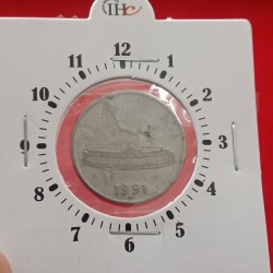 50 Paise India FSS 2 " o Clock Error Coin 1991 Year Hyderabad Mint RBI Mistake Coin