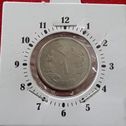 One Rs FSS 11'o Clock Error Coin 2016 Year Calcutta Mint RBI Mistake Coin