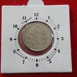 One Rs FSS 2'o Clock Error Coin 2013 Year Bombay Mint RBI Mistake Coin