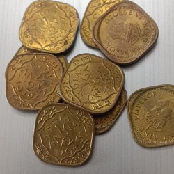 Alternative view of George Vi King Emperor 1/2 Anna Bronze Scare Coins Unc Condition mix Year 1942,43,44 10 Pcs Given British of India