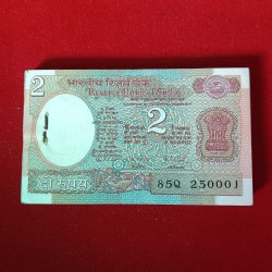 Two Rs Old Rare Satalite Bundle Semi Fancy Number 250001 Governor RN Malhotra UNC Condition
