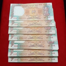 Alternative view of Ten Rs Rare Shalimar Unserial Notes Bundle 100 Pcs Given Governor C Rangarajan Unc Condition