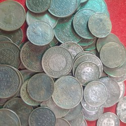 George V or Vi Bronze Coins1/12 or 1/2 Anna 1917-1940 Mix 100 Pcs Given Aunc or Xf Condition British of India Coins