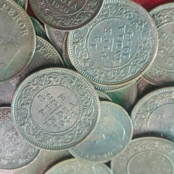 Alternative view of George V or Vi Bronze Coins1/12 or 1/2 Anna 1917-1940 Mix 100 Pcs Given Aunc or Xf Condition British of India Coins