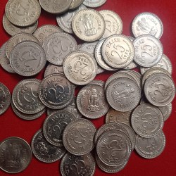 Alternative view of 25 Paise Copper Nickel Coins 50 Pcs Given Gem Unc Condition