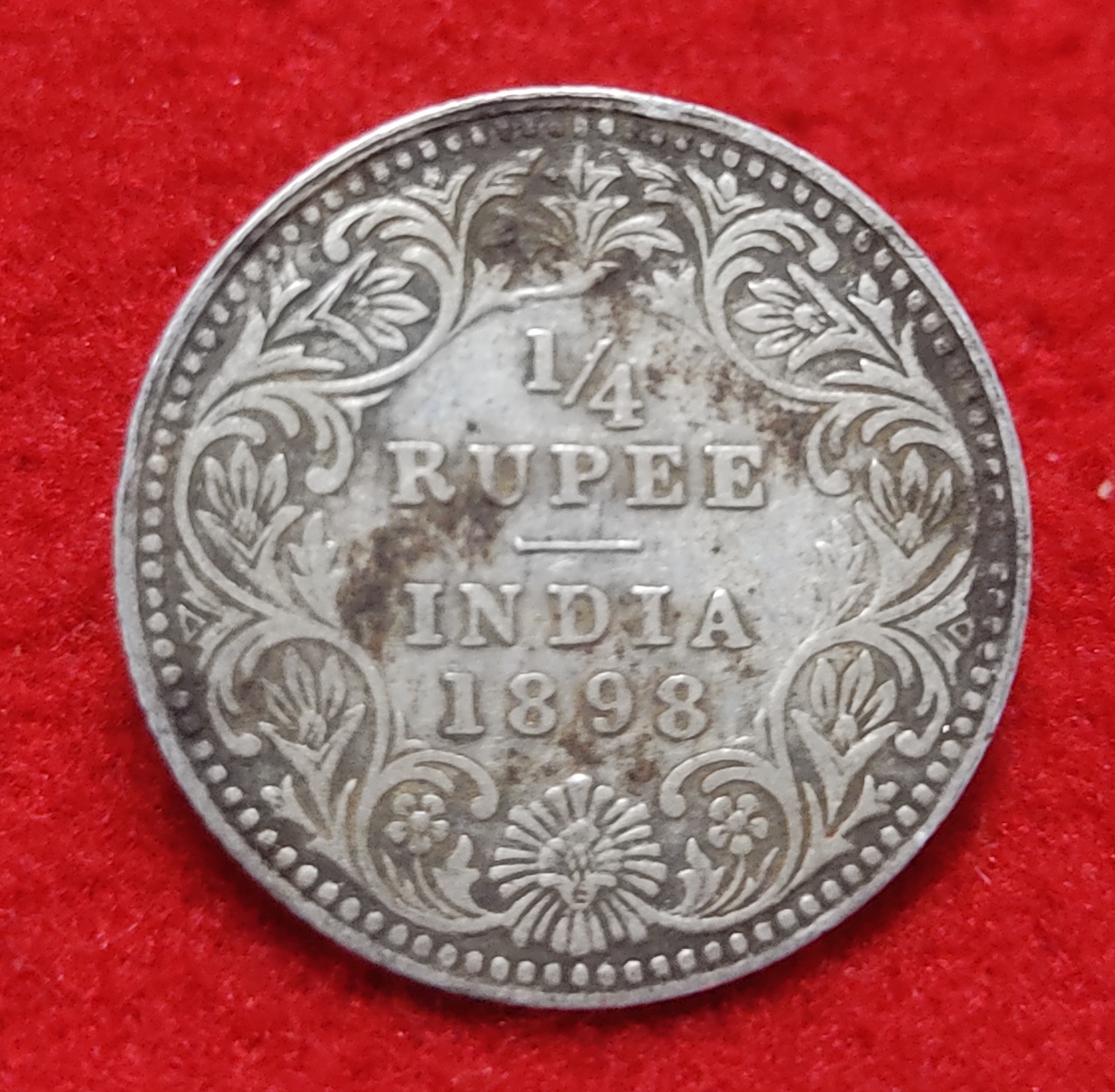 1/4 RUPEE VICTORY EMPRESS 1898 CALCUTTA MINT
