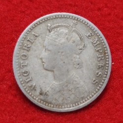 Alternative view of 1/4 RUPEE VICTORIA EMPRESS 1898 CALCUTTA MINT