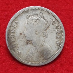 Alternative view of 1/4 RUPEE VICTORIA QUEEN 1874 BOMBAY MINT