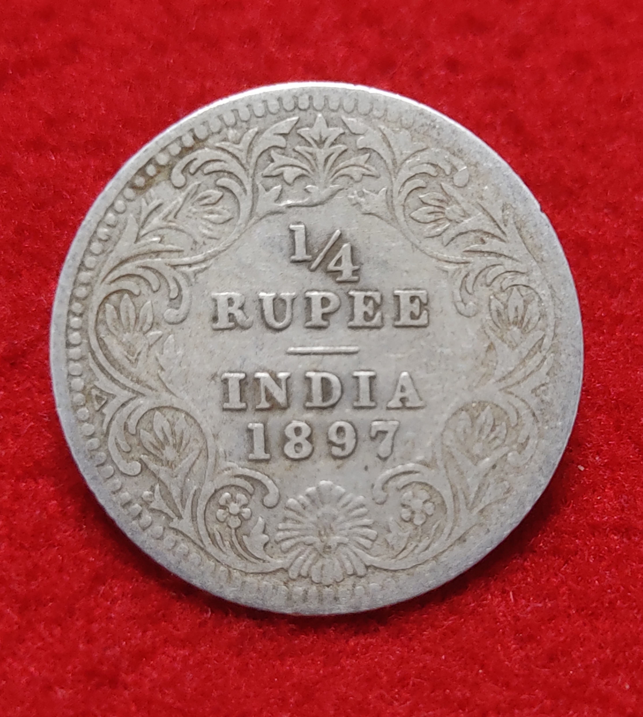 1/4 RUPEE VICTORIA EMPRESS 1897 CALCUTTA MINT