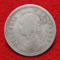 Alternative view of 1/4 RUPEE VICTORIA EMPRESS 1897 CALCUTTA MINT