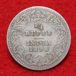 1/4 RUPEE VICTORIA EMPRESS 1896 CALCUTTA MINT