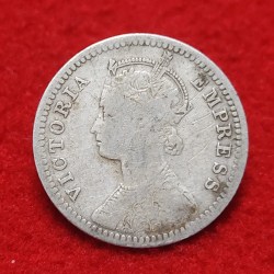 Alternative view of 1/4 RUPEE VICTORIA EMPRESS 1896 CALCUTTA MINT