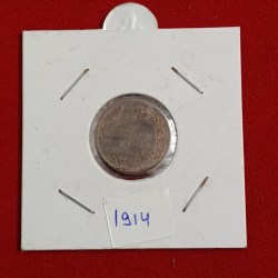 Alternative view of George V King Emperor Bronze 1/12 Anna 1914 Year Calcutta Mint Gem Unc Condition British of India