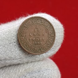 Victoria Empress 1/12 Anna Copper 1890 Year Calcutta Mint British of India