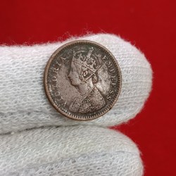 Alternative view of Victoria Empress 1/12 Anna Copper 1886 Year Bombay Mint British of India