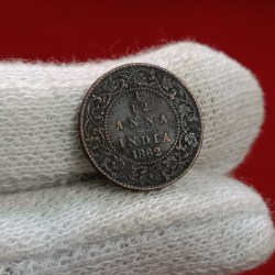Victoria Empress 1/12 Anna Copper 1862 Year Madras Mint British of India