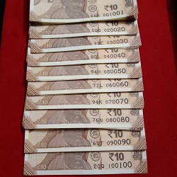 Alternative view of Extremely Rare 10 Rs Doubling Numbers Set 001001 -100100 Ultra Gem Bunc Condition 100 Pcs Given
