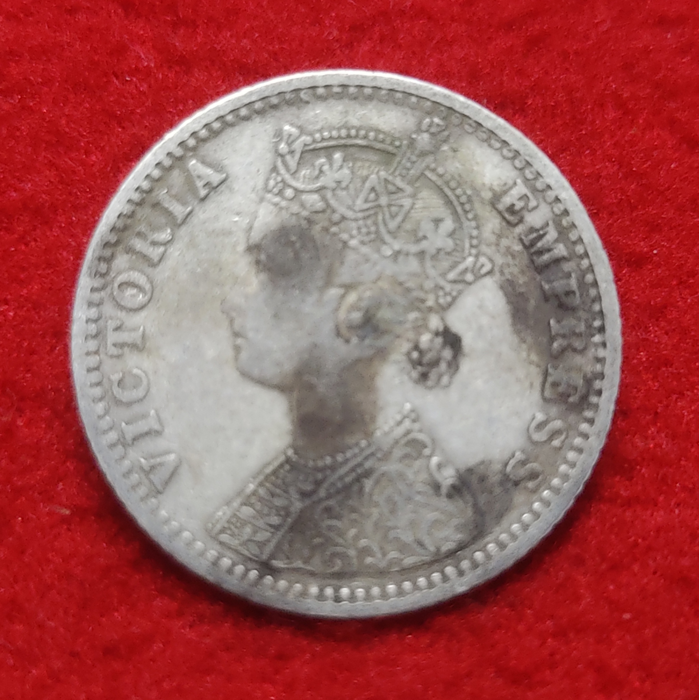 1/4 RUPEE SILVER COIN VICTORIA EMPRESS 1897 BOMBAY MINT - Image 2