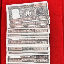 Ten Rs Rare Black Boat Notes Unc Condition 38 Pcs Given