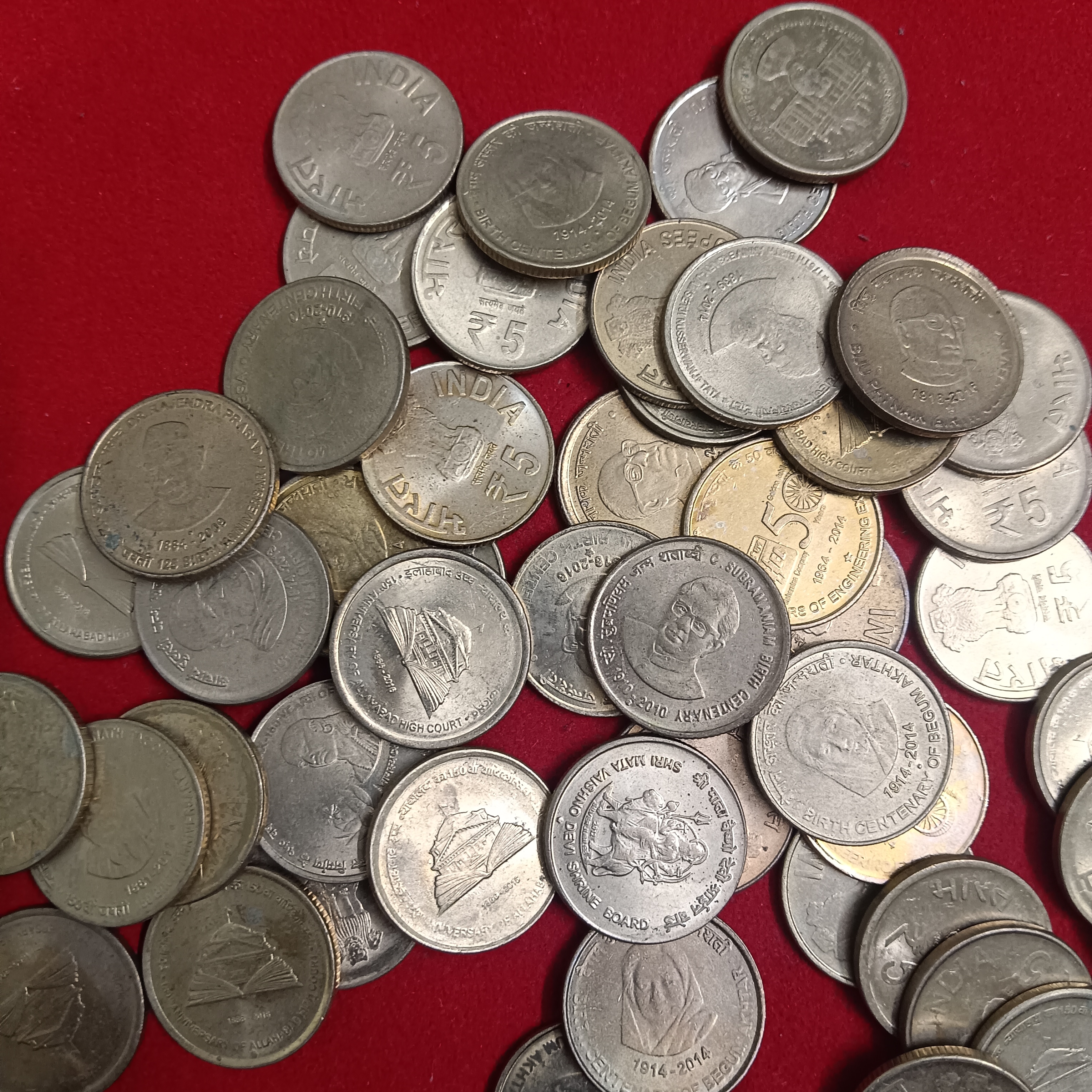 Five Rs Scare Coins Commemorative 54 Pcs Given Unc Condition