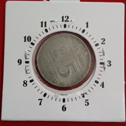 Alternative view of Five Rs FSS Scare Error Coin 2 " O Clock Shaheed Bhagat Singh Ji 1907-2007 Error Coin
